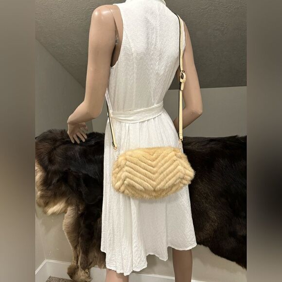 Luxury Real Mink Fur Handmade Fold Over Flap Bag/Shoulder Bag/Crossbody - Picture 6 of 16